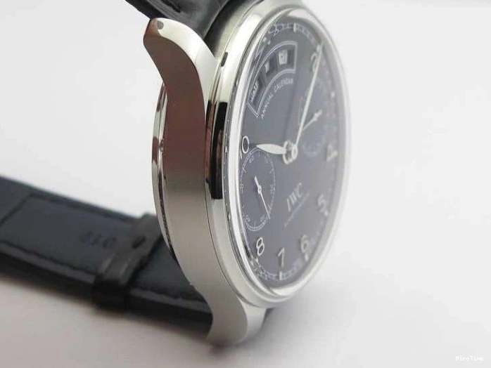 MIROTIME 0328 Portuguese Real PR Real Annual Calendar IW5035 YLF 1:1 Best Edition Black Dial On Leather Strap A Soft 7240